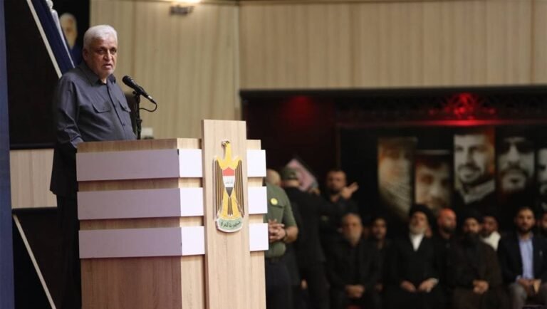 الحشد-يقيم-أربعينية-لتأبين-السيد-الخامنئي.-الفياض:-التشييع-في-العراق-كان-حدثاً-مدوياً